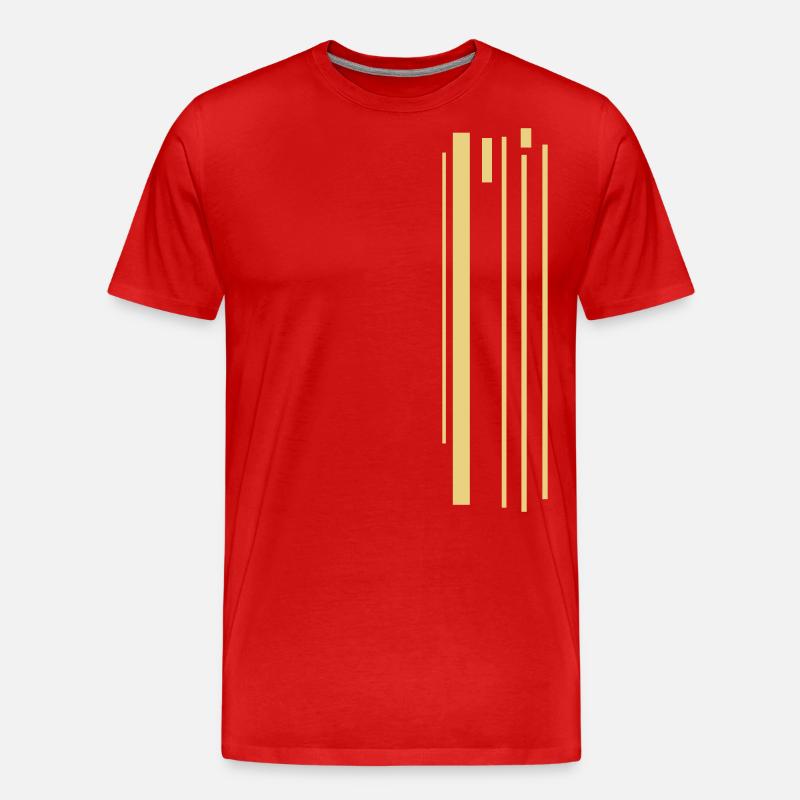 Vertikal Streifen Muster / Vektor - Männer Premium Bio T-Shirt - Rot
