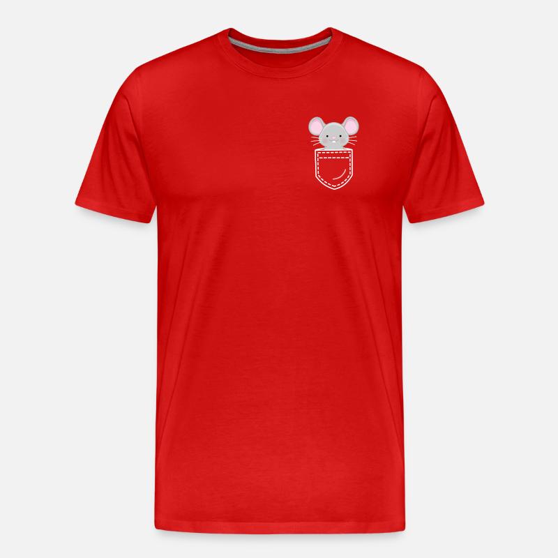 Maus Mäuse - Männer Premium Bio T-Shirt - Rot
