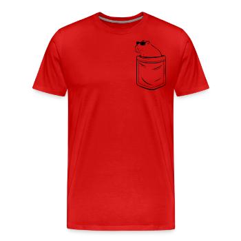 Mon capybara dans ma poche - poche poitrine - T-shirt bio Premium Homme - rouge - Devant - Damien (186cm)