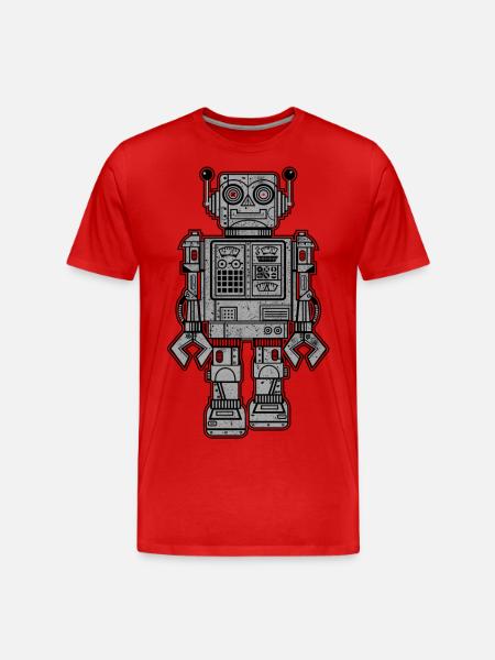 Retro Robot Toys - Men's Premium Organic T-Shirt - red