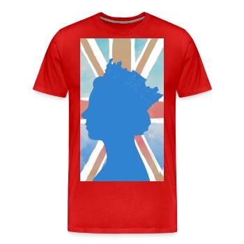 QUEEN ELIZABETH UK FLAG UNION JACK KINGDOM HEAVEN - Männer Premium Bio T-Shirt - Rot - Vorne - Damien (186cm)