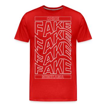 Ohne Fake - Männer Premium Bio T-Shirt - Rot - Vorne - Damien (186cm)