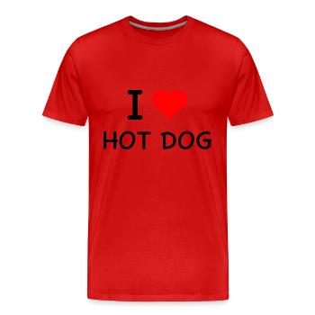 Hot Dog - Männer Premium Bio T-Shirt - Rot - Vorne - Damien (186cm)