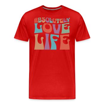 J'Aime Absolument Ma Vie Citation Positive - T-shirt bio Premium Homme - rouge - Devant - Damien (186cm)