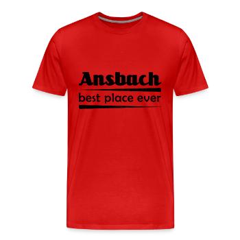 Ansbach - Stadt best place ever - Männer Premium Bio T-Shirt - Rot - Vorne - Damien (186cm)