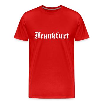Frankfurt - Männer Premium Bio T-Shirt - Rot - Vorne - Damien (186cm)