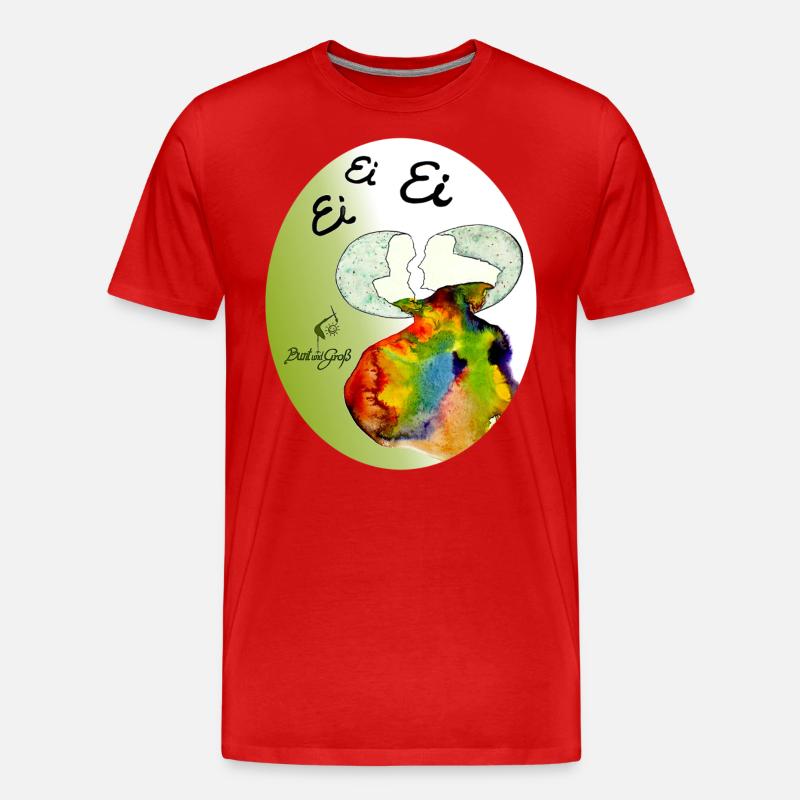 Ei Ei Ei Regenbogenei - Männer Premium Bio T-Shirt - Rot