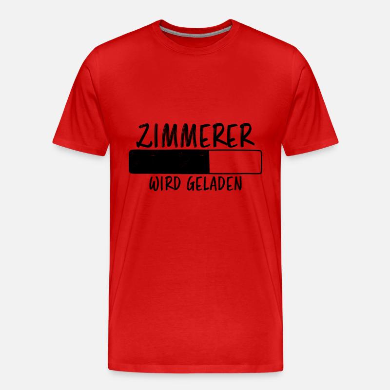 Zimmerer Spruch Zimmermann Witz Zimmerer Geschenk - Männer Premium Bio T-Shirt - Rot