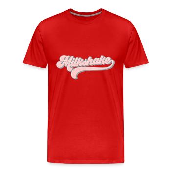 Milkshake | Farben änderbar - Männer Premium Bio T-Shirt - Rot - Vorne - Damien (186cm)