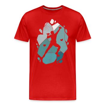 Escalade Escalade Escalade Alpinistes Boulder - T-shirt bio Premium Homme - rouge - Devant - Damien (186cm)