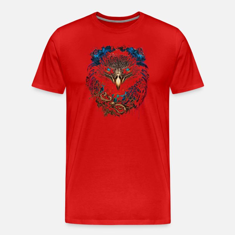 Adler | Adlerkopf | Eagle | 3D Effekt - Männer Premium Bio T-Shirt - Rot