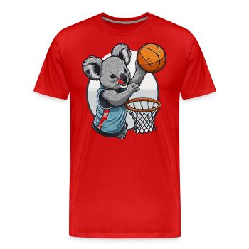 Hoops Koala - Men's Premium Organic T-Shirt - red - Front - Damien (186cm)