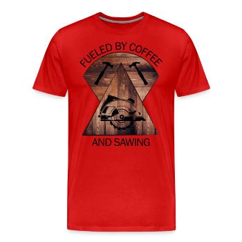 Charpentier, charpentier, charpentier, charpentier, artisan, bois - T-shirt bio Premium Homme - rouge - Devant - Damien (186cm)