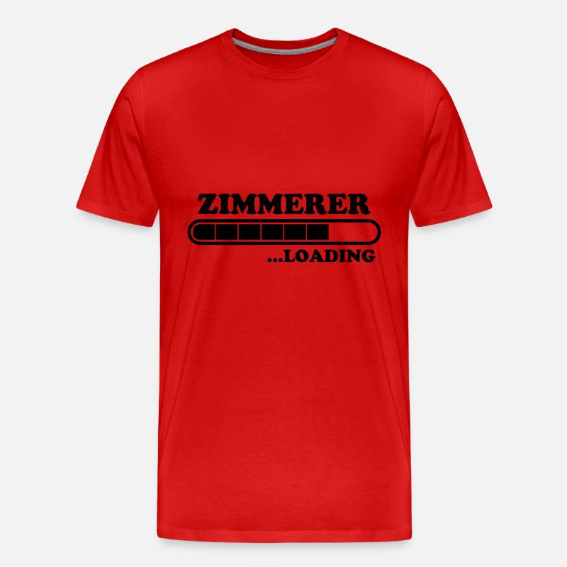Zimmerer Spruch Zimmermann Witz Zimmerer Geschenk - Männer Premium Bio T-Shirt - Rot
