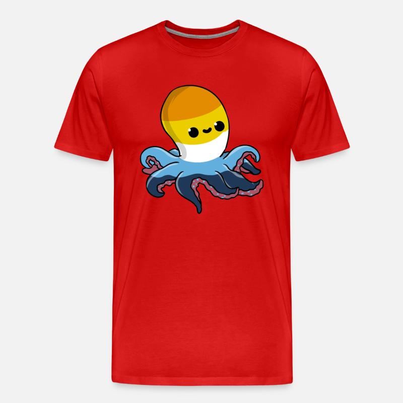 Aroace Oktopus Aroace Pride - Männer Premium Bio T-Shirt - Rot