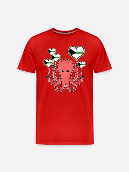 Octopus Balloon Demiromantic Pride - Men's Premium Organic T-Shirt - red