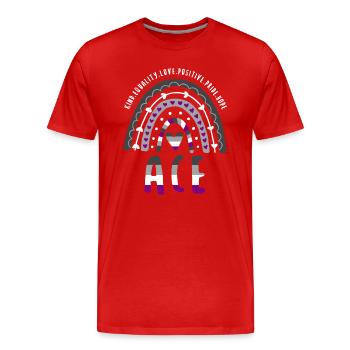 Asexuel Dicton Ace Pride Ace Rainbow - T-shirt bio Premium Homme - rouge - Devant - Damien (186cm)