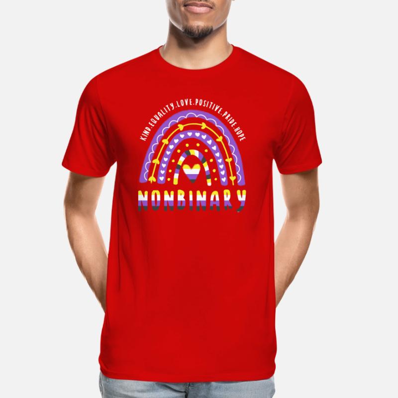 Nonbinary Pride Nonbinary Regenbogen Männer Premium Bio T-Shirt