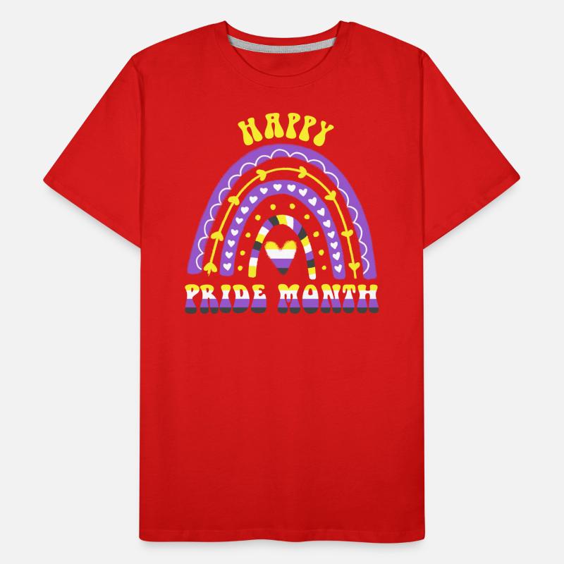 Happy Pride Month Nonbinary Regenbogen Männer Premium Bio T-Shirt