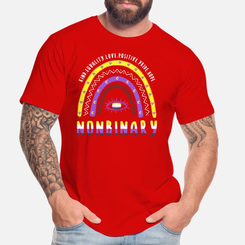 Boho Regenbogen Nonbinary Männer Premium Bio T-Shirt