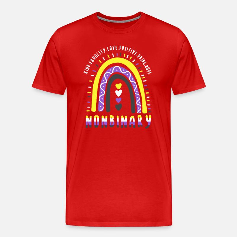 Nonbinary Boho Regenbogen - Männer Premium Bio T-Shirt - Rot