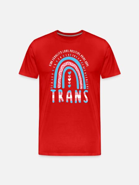 Transgender Saying Trans Boho Rainbow - Men's Premium Organic T-Shirt - red