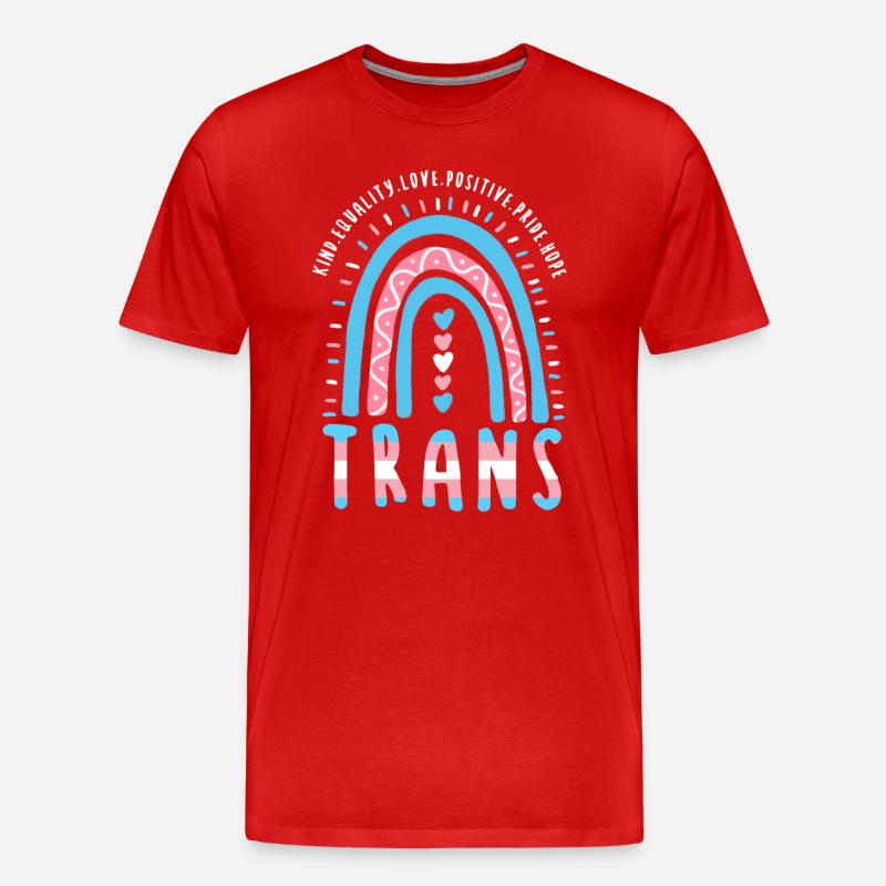 Transgender Spruch Trans Boho Regenbogen - Männer Premium Bio T-Shirt - Rot