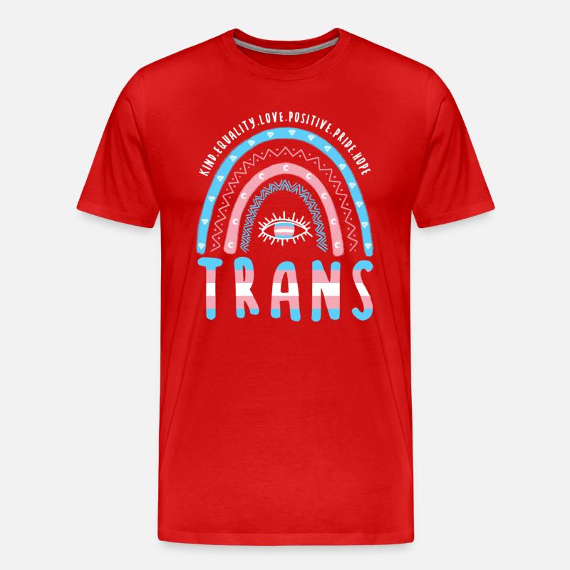 Transgender Boho Regenbogen Trans - Männer Premium Bio T-Shirt - Rot