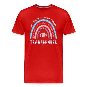 Boho Regenbogen Transgender - Männer Premium Bio T-Shirt - Rot - Vorne - Damien (186cm)