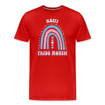Happy Pride Month Trans Boho Regenbogen - Männer Premium Bio T-Shirt - Rot - Vorne - Damien (186cm)