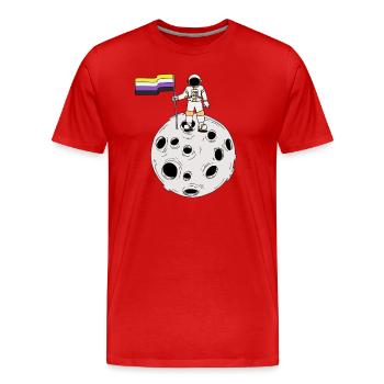 Astronaute non binaire sur la lune Drapeau non binaire - T-shirt bio Premium Homme - rouge - Devant - Damien (186cm)