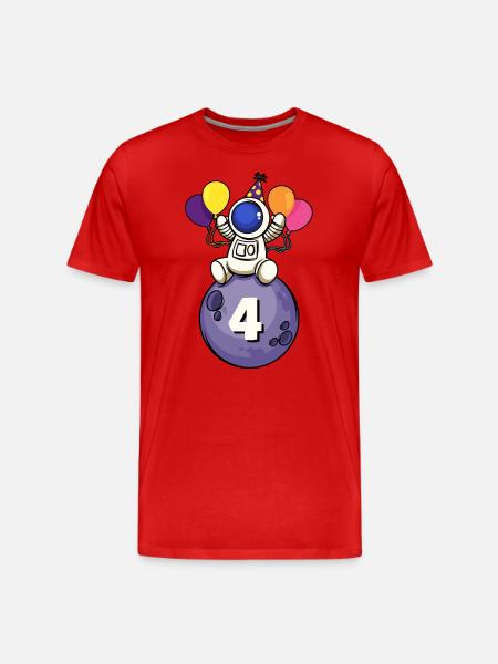 4 ans espace anniversaire 4. - T-shirt bio Premium Homme - rouge