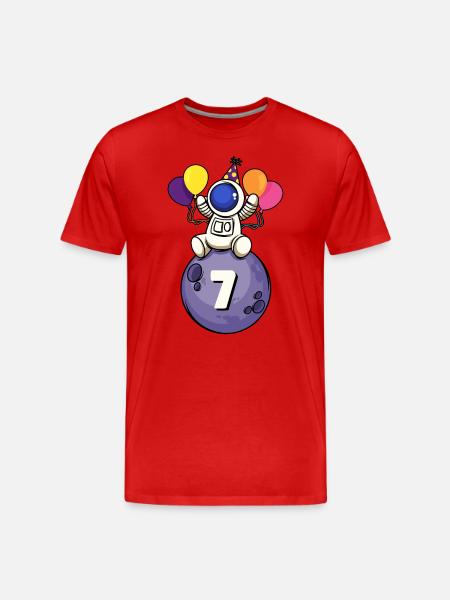 7 ans espace anniversaire 7. - T-shirt bio Premium Homme - rouge
