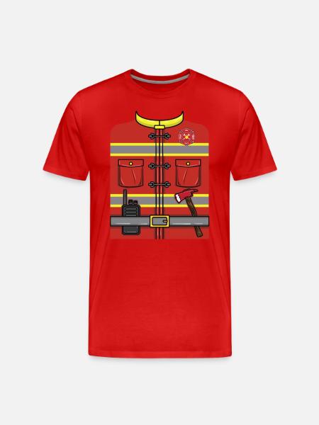 Firefighter Halloween Costume - Men's Premium Organic T-Shirt - red