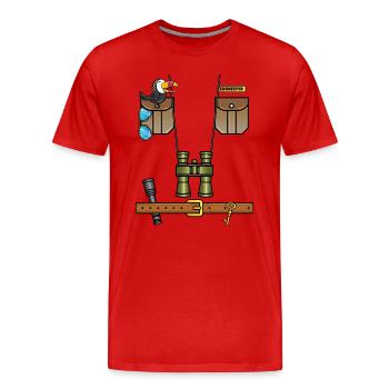 Safari Zoo Keeper Costume Halloween - T-shirt bio Premium Homme - rouge - Devant - Damien (186cm)