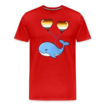 Whale Heart Balloon Gay Bear - T-shirt bio Premium Homme - rouge - Devant - Damien (186cm)
