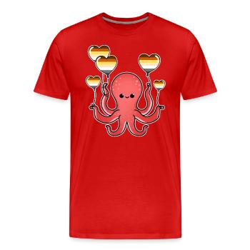 Oktopus Ballon Gay Bear Pride - Männer Premium Bio T-Shirt - Rot - Vorne - Damien (186cm)
