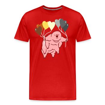 Tardigrade Heart Balloon Gay Bear Pride - Men's Premium Organic T-Shirt - red - Front - Damien (186cm)