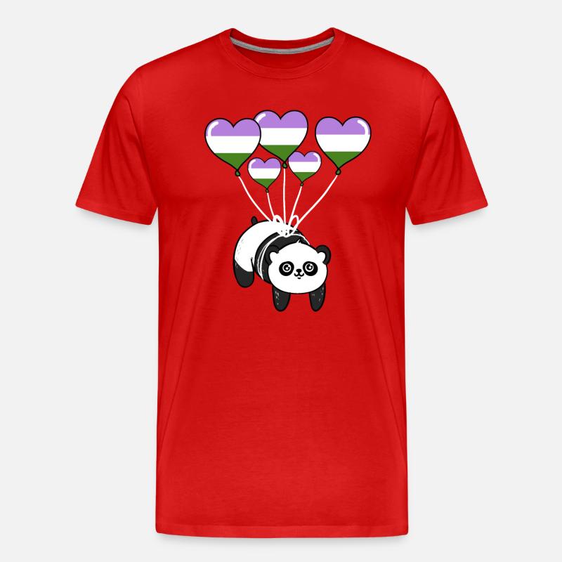 Panda Genderqueer Pride - Männer Premium Bio T-Shirt - Rot