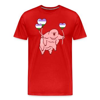 Tardigrade Balloon Genderqueer Pride - Men's Premium Organic T-Shirt - red - Front - Damien (186cm)