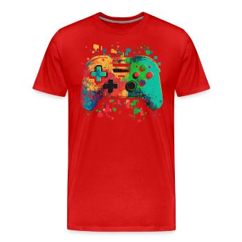 Bunte Konsole - Männer Premium Bio T-Shirt - Rot - Vorne - Damien (186cm)