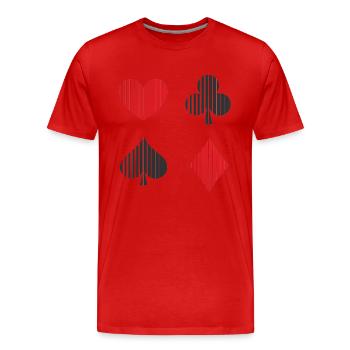 Jeu de poker cartes éléments - T-shirt bio Premium Homme - rouge - Devant - Damien (186cm)