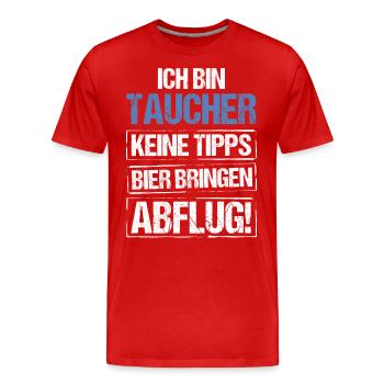 I'm a diver - bring beer and take off - Men's Premium Organic T-Shirt - red - Front - Damien (186cm)