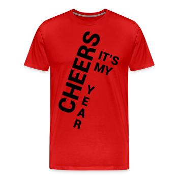 Cheers It's My Year - Männer Premium Bio T-Shirt - Rot - Vorne - Damien (186cm)