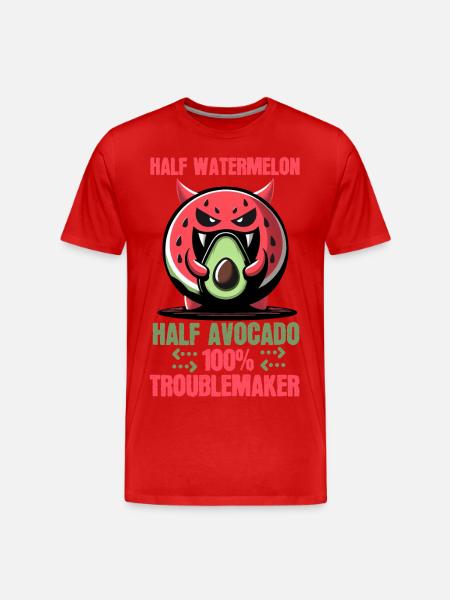 Mi-pastèque, mi-avocat, tous les ennuis ! - T-shirt bio Premium Homme - rouge