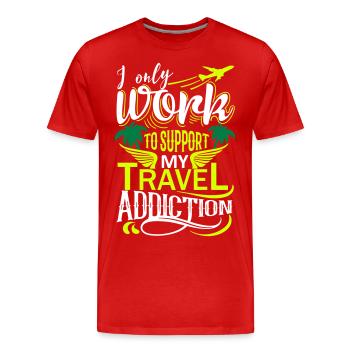 I only work Premium - Männer Premium Bio T-Shirt - Rot - Vorne - Damien (186cm)
