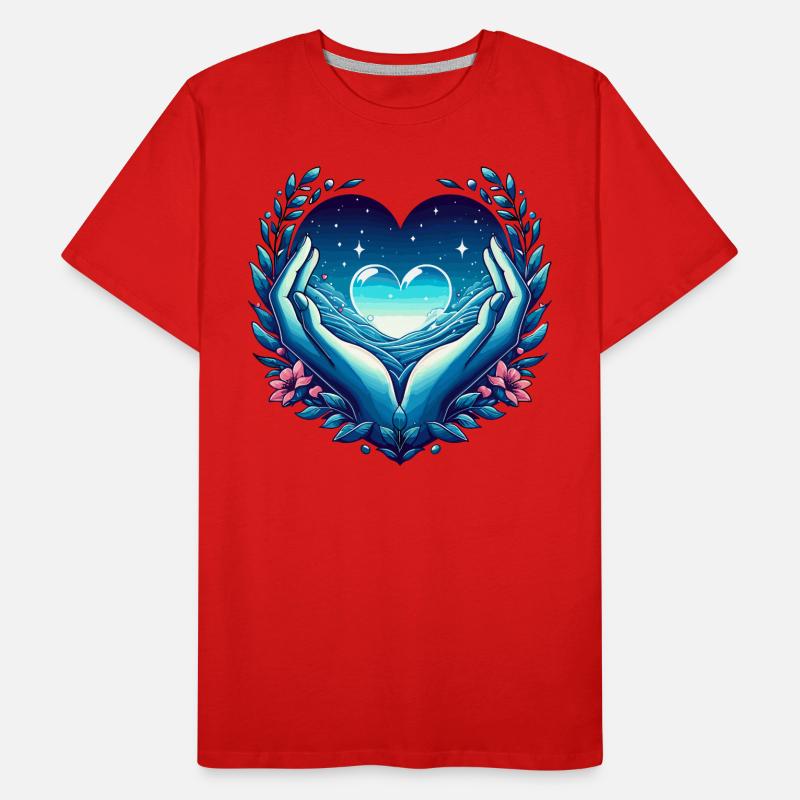 Herz Männer Premium Bio T-Shirt