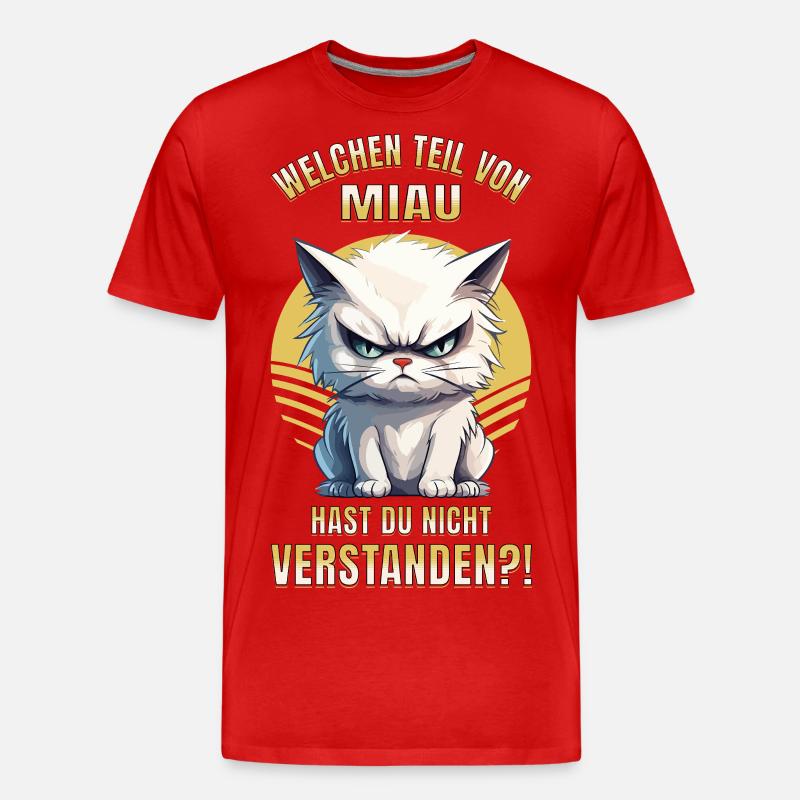 Chat, , , , Miaou, Drôle - T-shirt bio Premium Homme - rouge