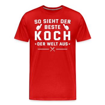 Bester Koch der Welt Hobbykoch Küchenchef Geschenk - Männer Premium Bio T-Shirt - Rot - Vorne - Damien (186cm)