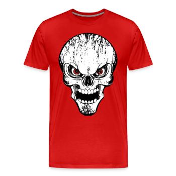 skull grunge style - T-shirt bio Premium Homme - rouge - Devant - Damien (186cm)